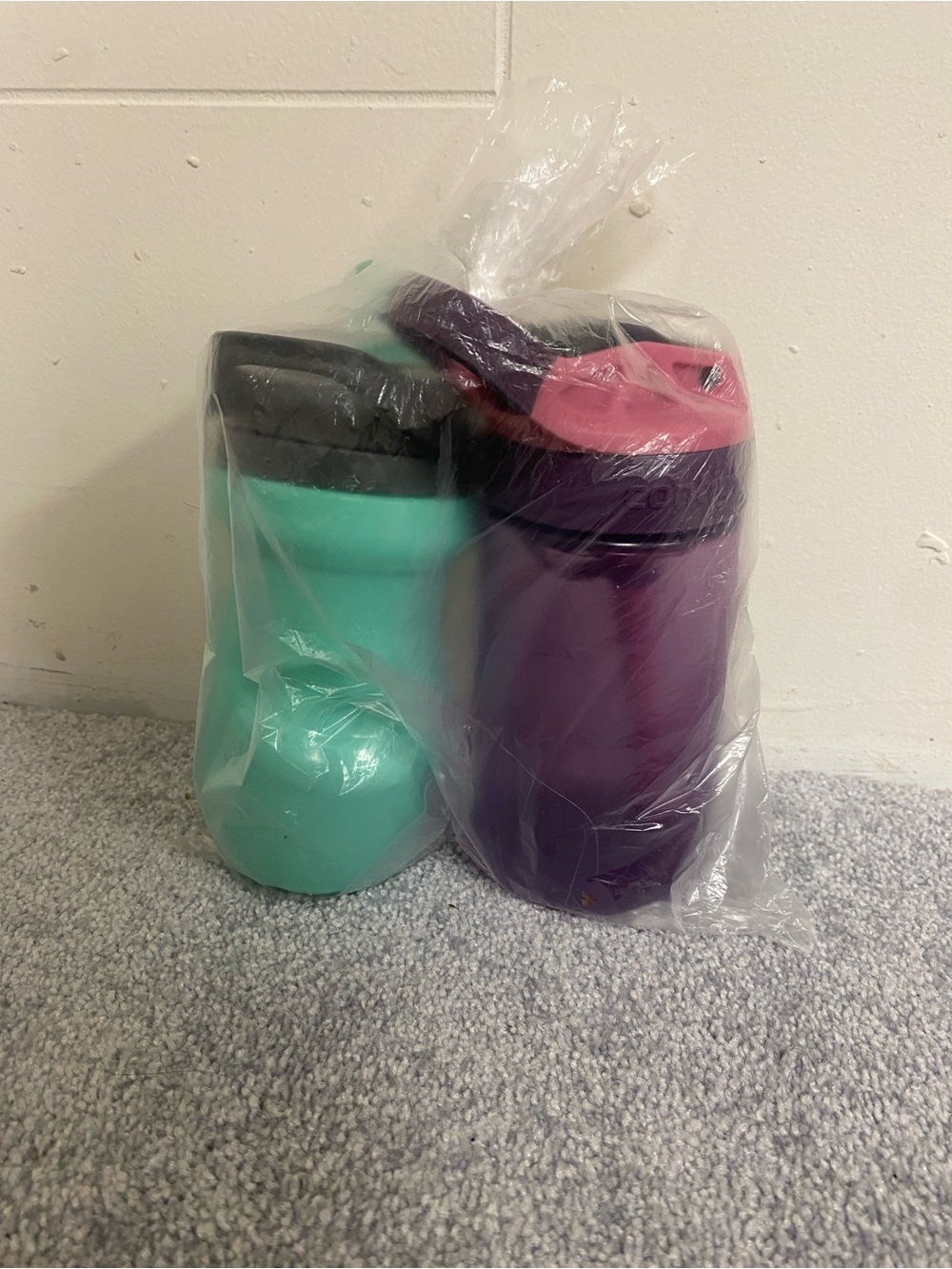 Set of Two Insulated Tumblers - Mint Green & Deep Purple